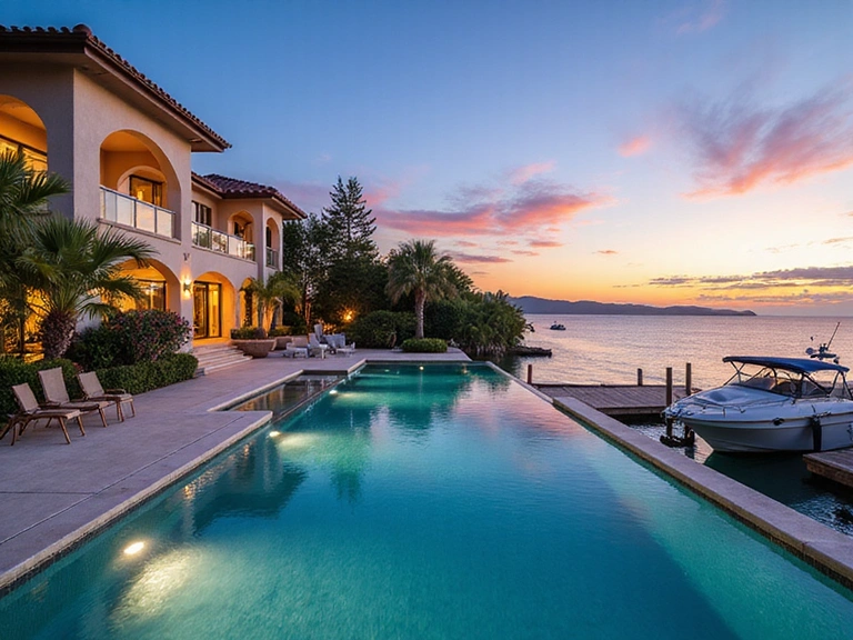 Waterfront estate with private dock