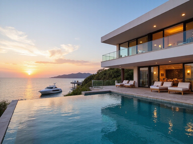 Waterfront luxury villa with private dock